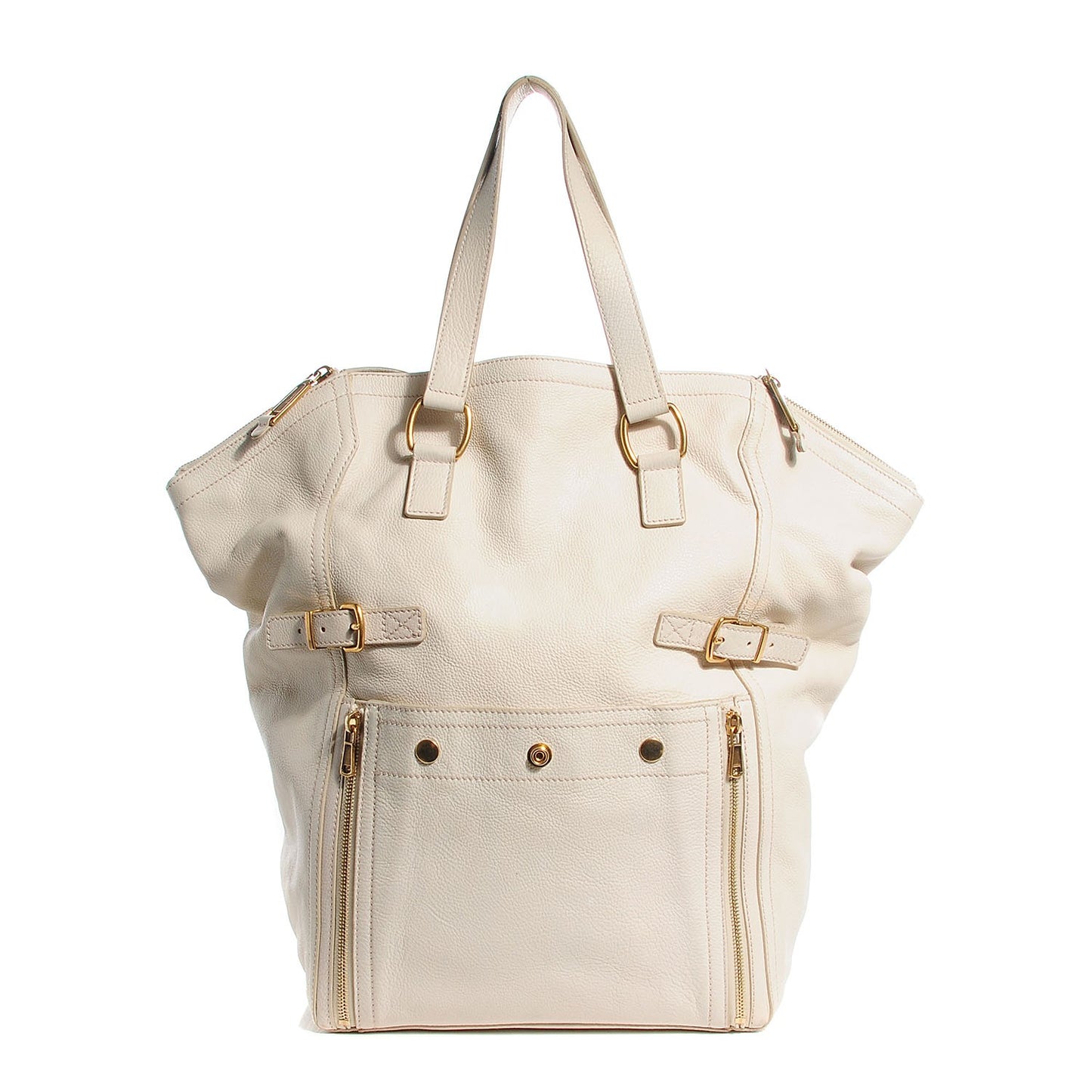 Calfskin Large Downtown Tote Ivory