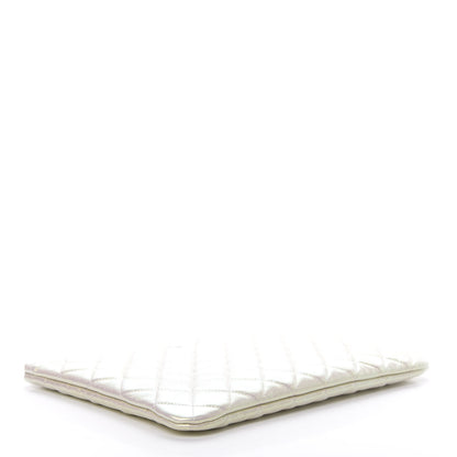 Chanel Iridescent Lambskin Quilted Medium Cosmetic Case Ivory 4 of 8