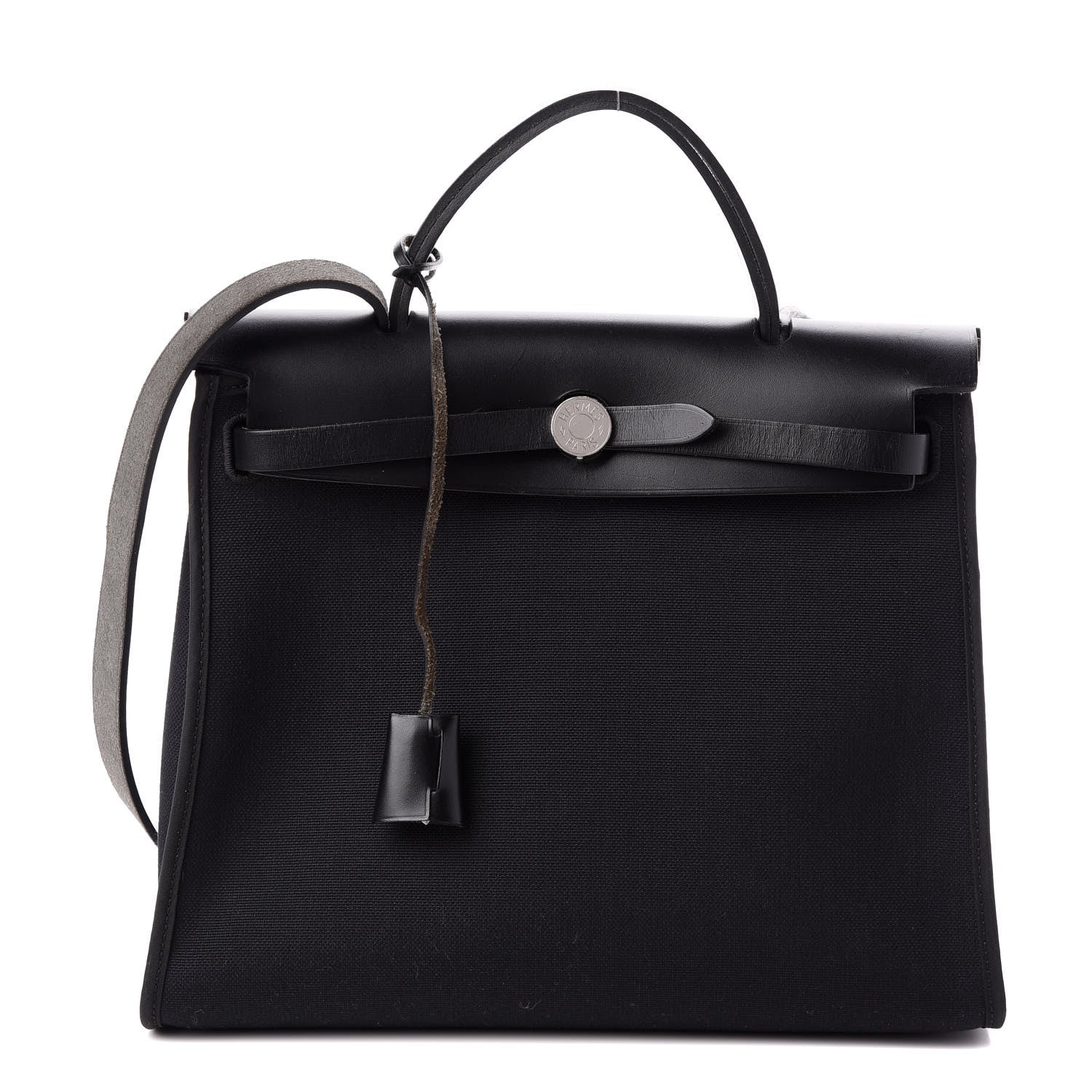 Hermes Military Toile Vache Hunter Herbag Zip PM 31 Black 1 of 11