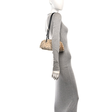 Pony Hair Cheetah Print Pretty CC Clutch With Strap Light Beige Black