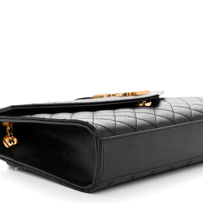 Saint Laurent Grain De Poudre Textured Mixed Matelasse Triquilt Medium Monogram Satchel Black 8 of 9