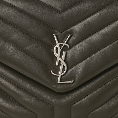 Saint Laurent Calfskin Y Quilted Monogram Medium Loulou Chain Satchel Khaki Fonce 9 of 9