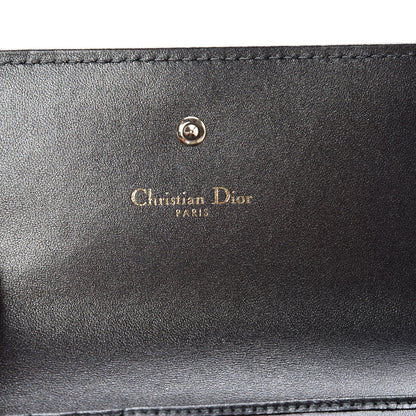 Christian Dior Metallic Grained Calfskin Cannage Diorama Elancee Wallet Gunmetal Grey 6 of 9