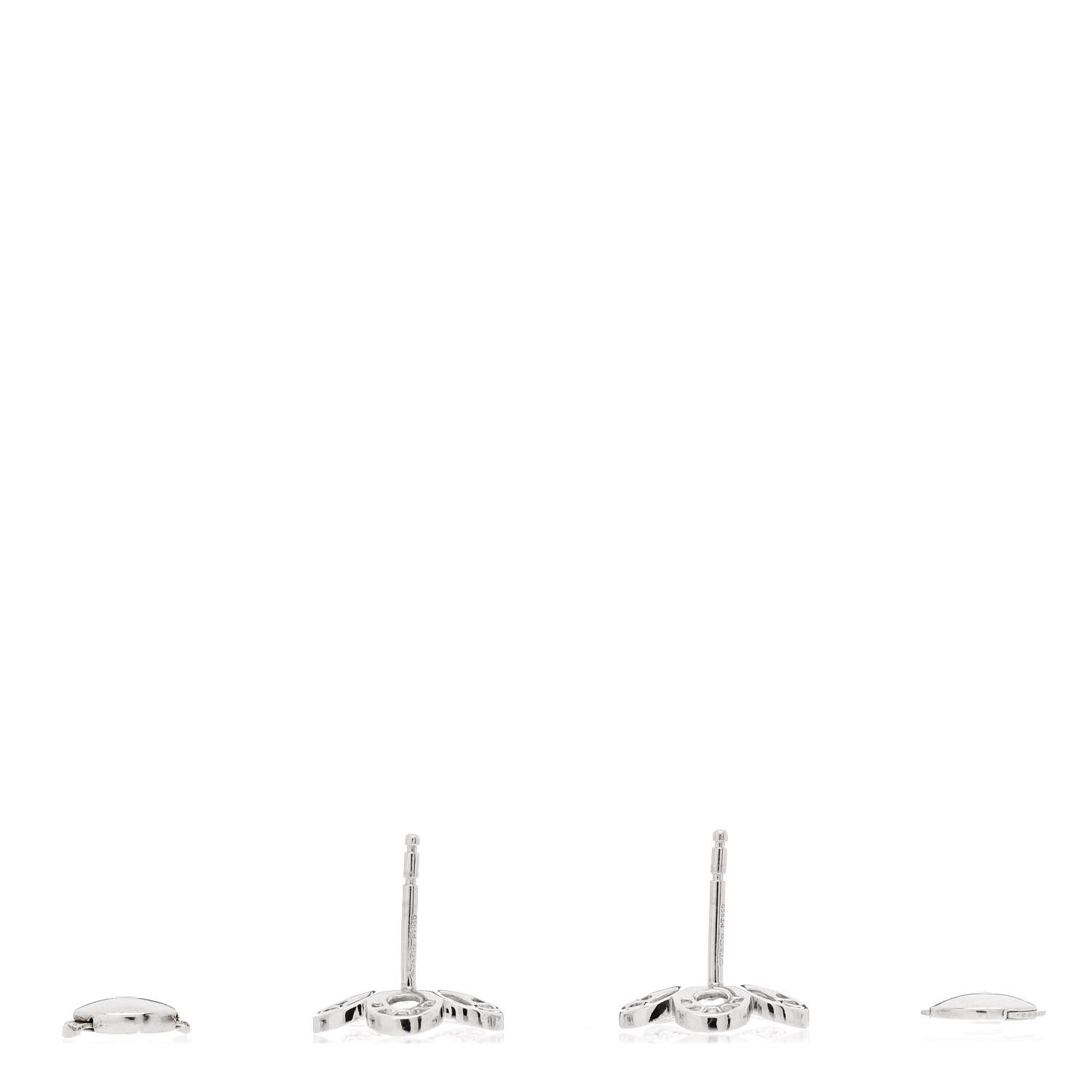 Tiffany Platinum Diamond Enchant Flower Stud Earrings 3 of 4