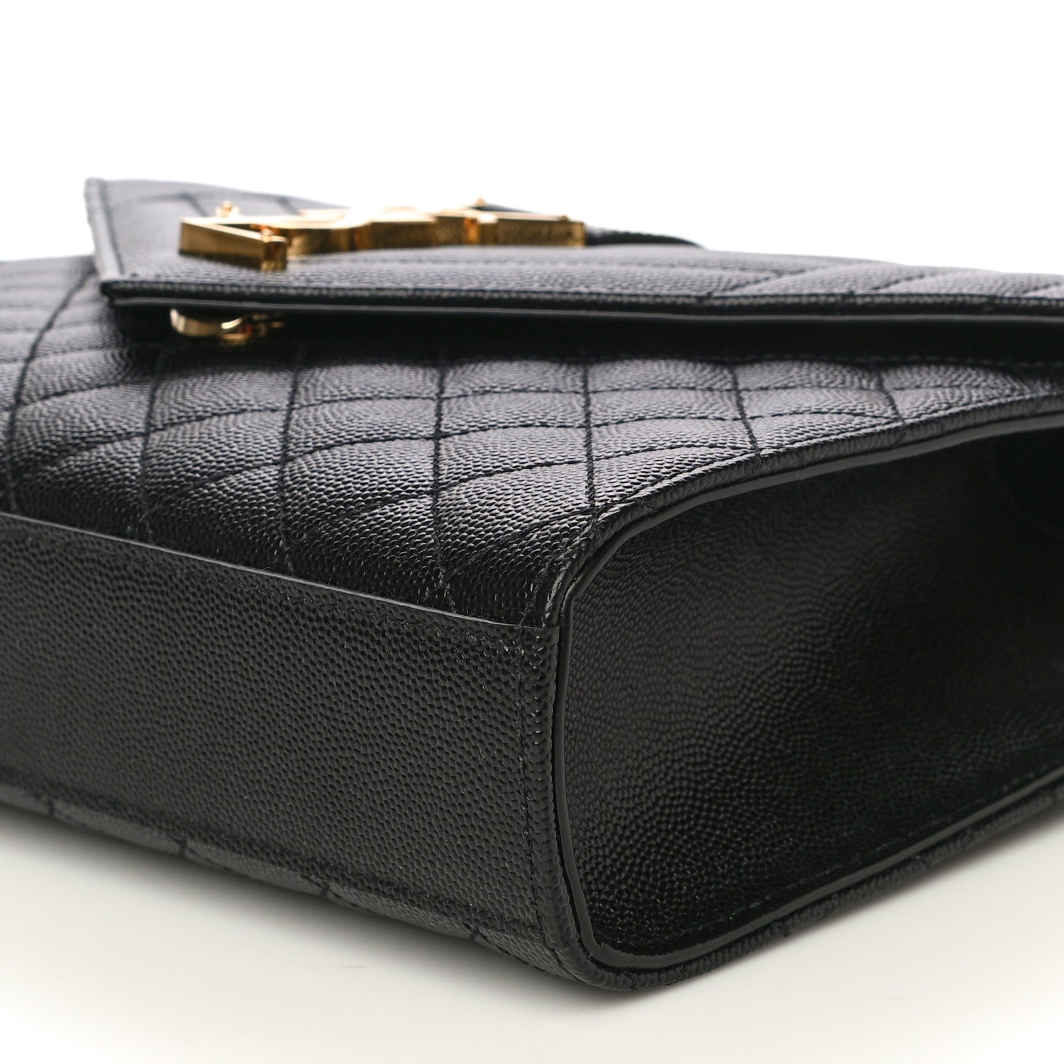 Saint Laurent Grain De Poudre Textured Mixed Matelasse Triquilt Medium Monogram Satchel Black 8 of 8