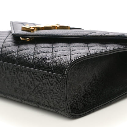 Saint Laurent Grain De Poudre Textured Mixed Matelasse Triquilt Medium Monogram Satchel Black 8 of 8