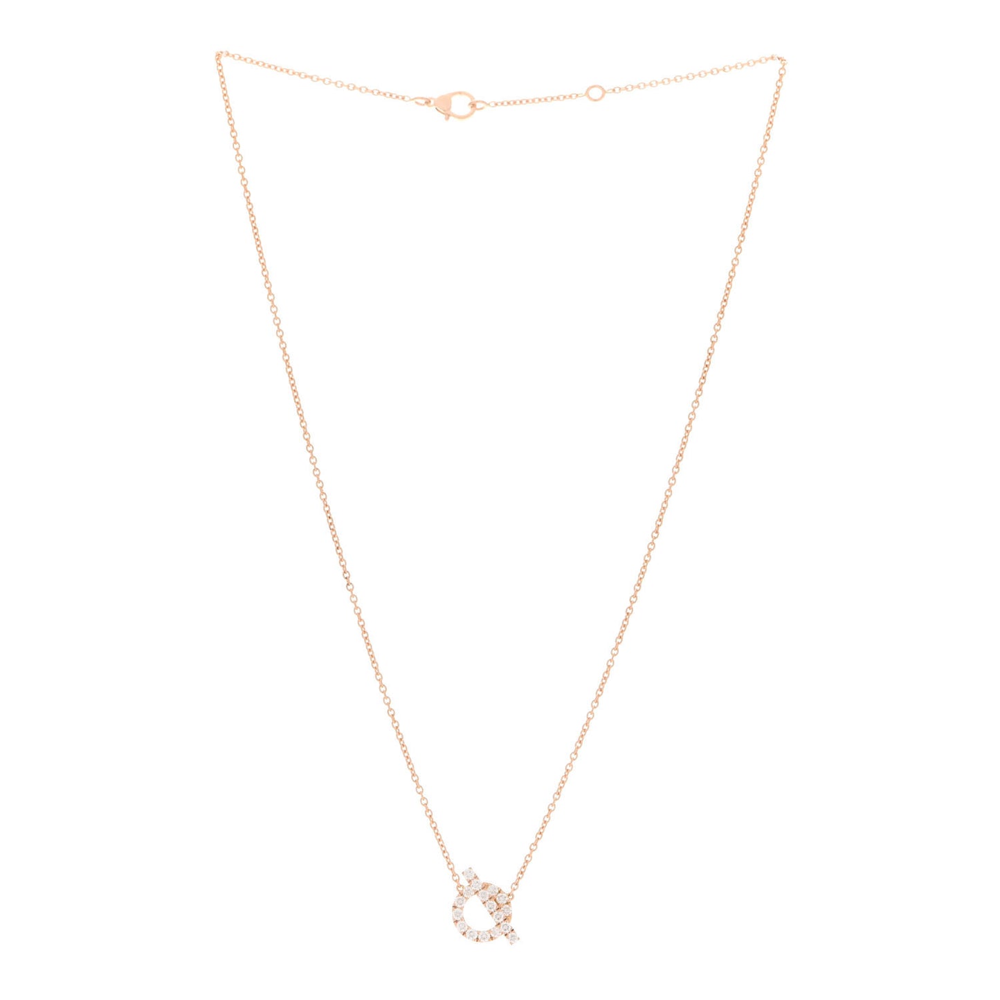 18K Rose Gold Diamond Finesse Pendant Necklace