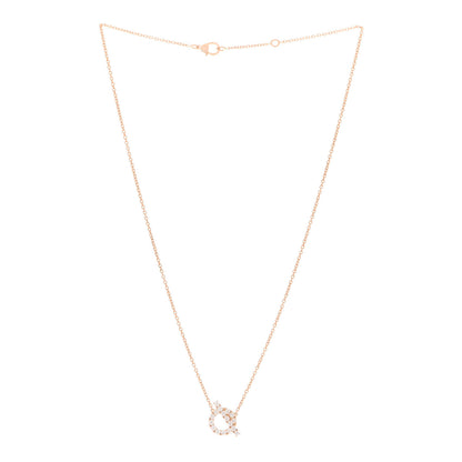 Hermes 18K Rose Gold Diamond Finesse Pendant Necklace 3 of 6