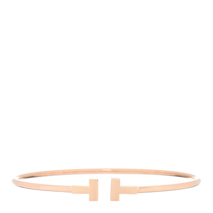 Tiffany 18K Rose Gold Narrow T Wire Bracelet 1 of 4