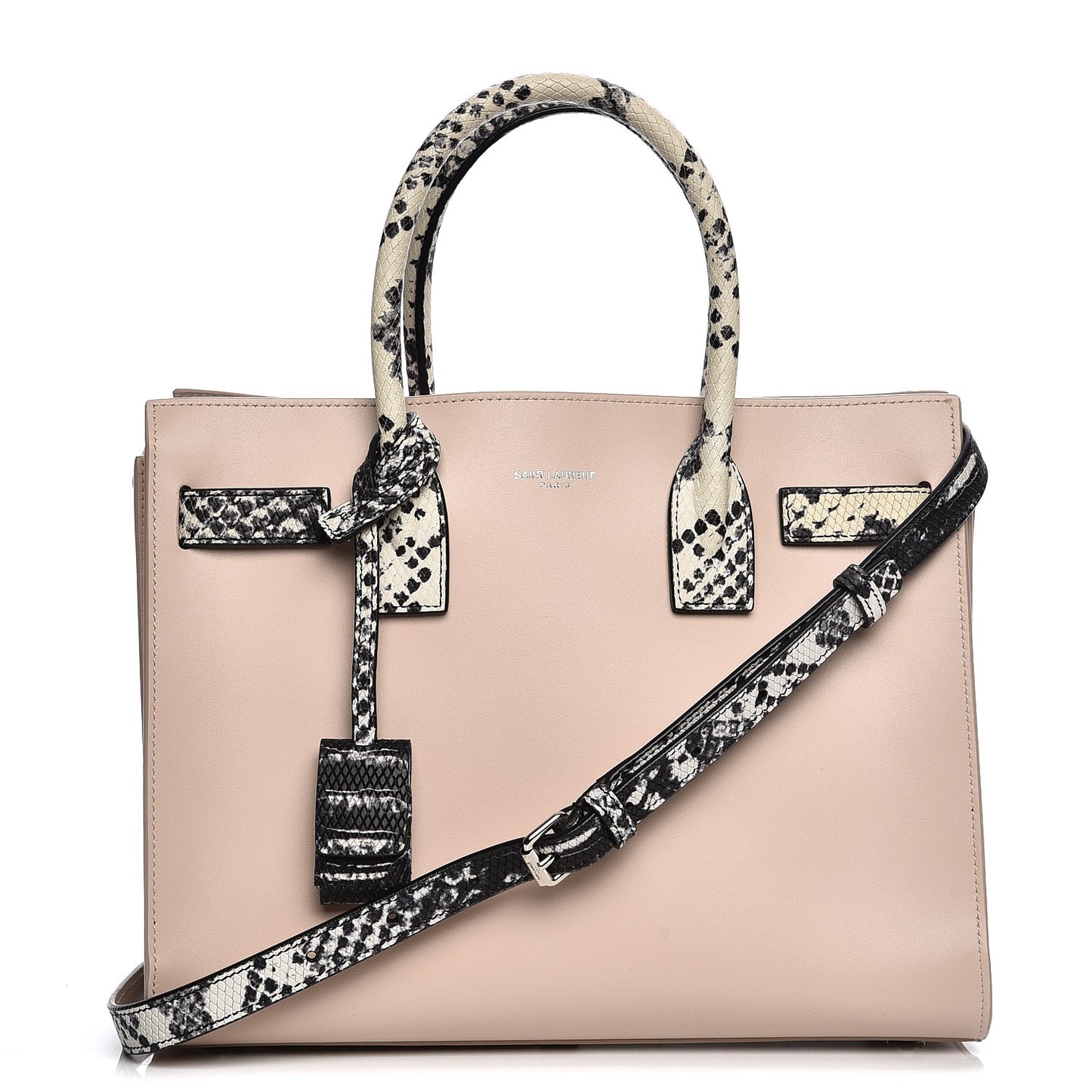 Calfskin Embossed Python Baby Sac De Jour Powder Pink