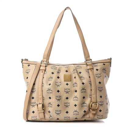 MCM Visetos Medium Essentials Shopper Tote Beige 1 of 16