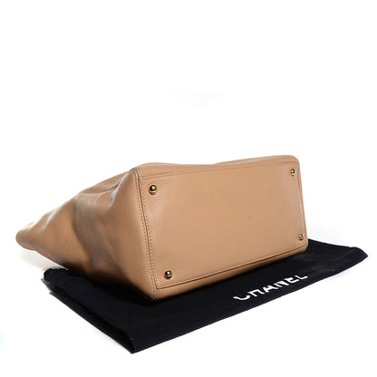 Chanel Calfskin Cerf Tall Tote Beige 4 of 7