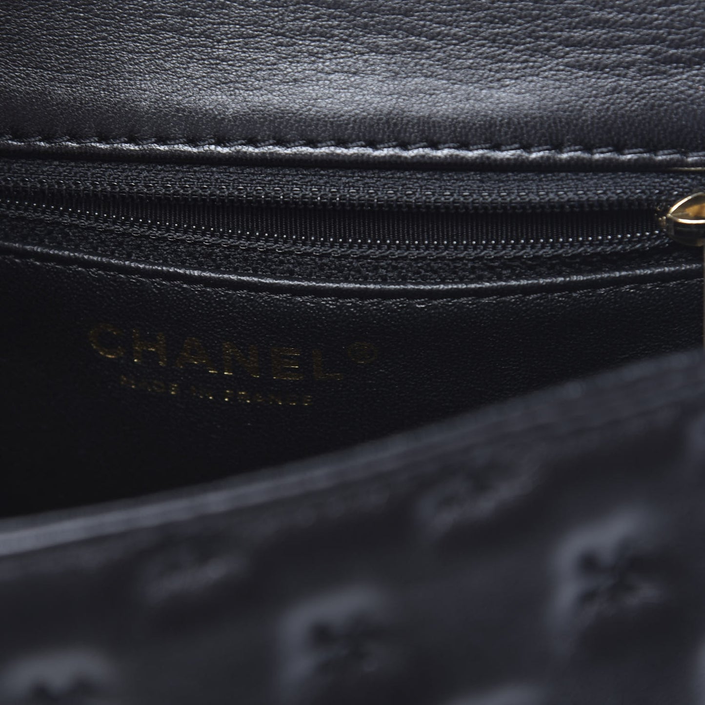 Lambskin Cross Stitch Mini Coco Handle Flap Dark Black