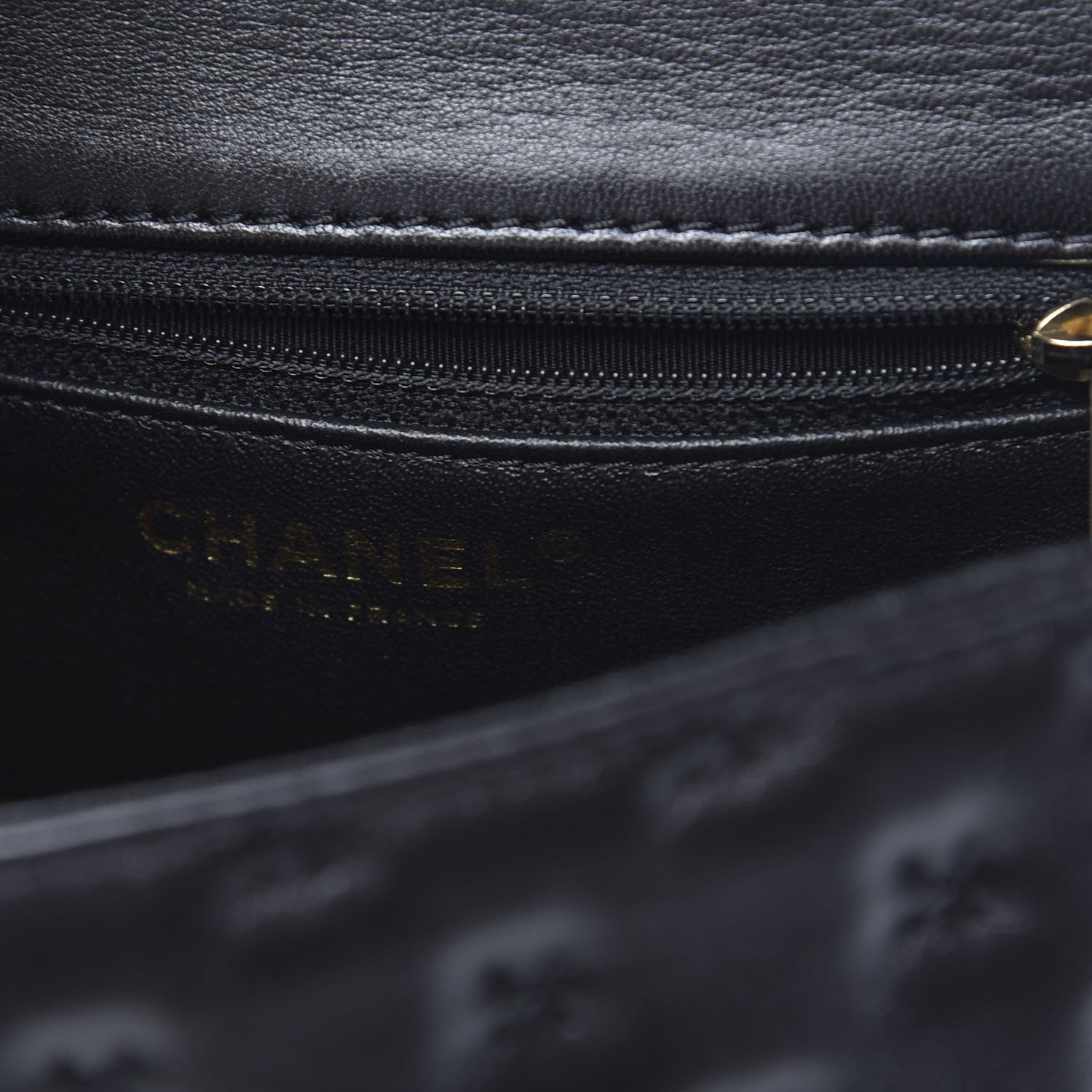 Chanel Lambskin Cross Stitch Mini Coco Handle Flap Dark Black 6 of 14