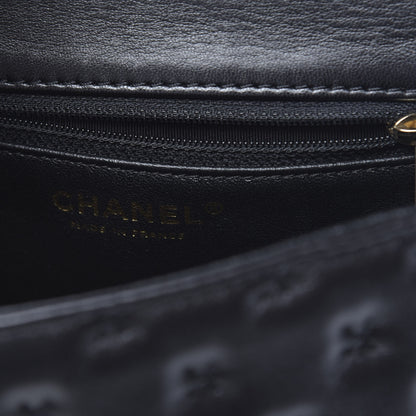 Chanel Lambskin Cross Stitch Mini Coco Handle Flap Dark Black 6 of 14