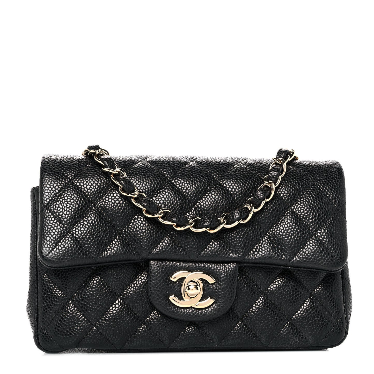 Caviar Quilted Mini Rectangular Flap Black