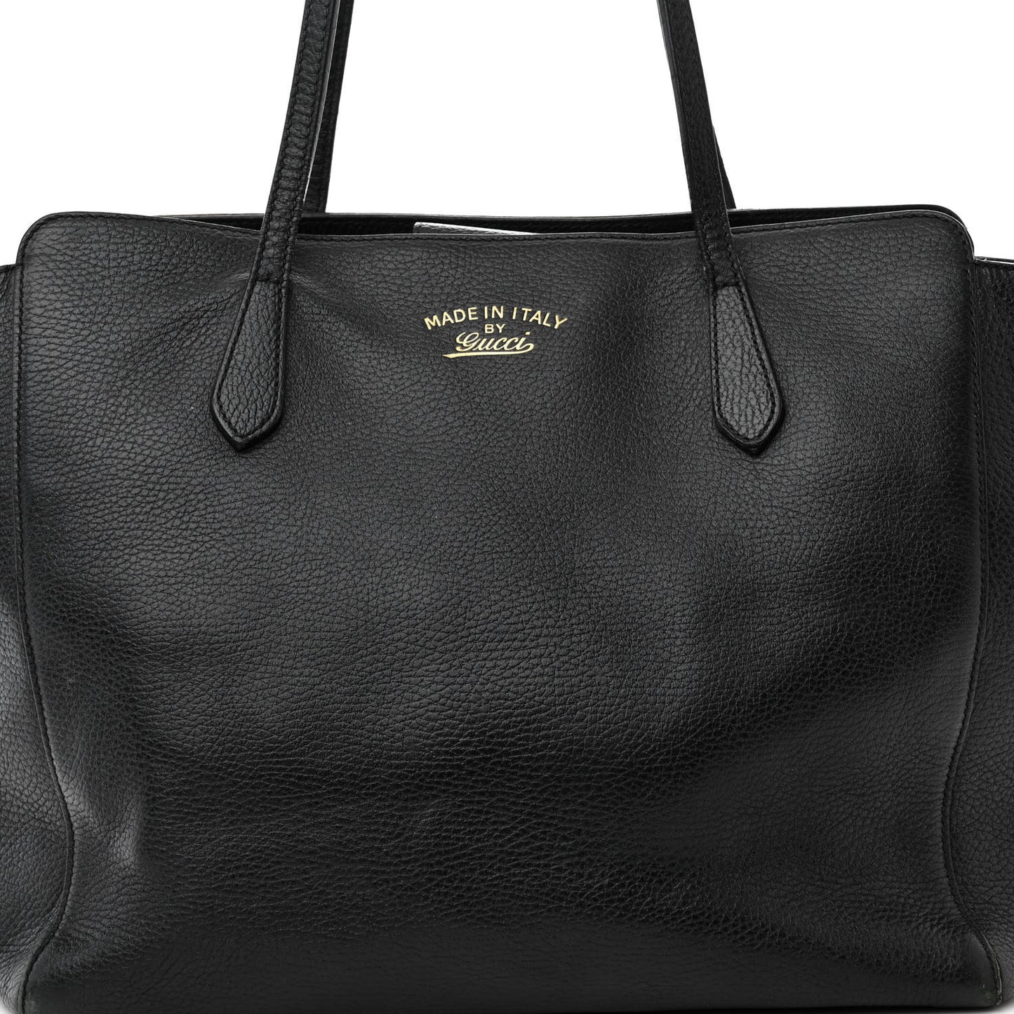 Pebbled Calfskin Medium Swing Tote Black