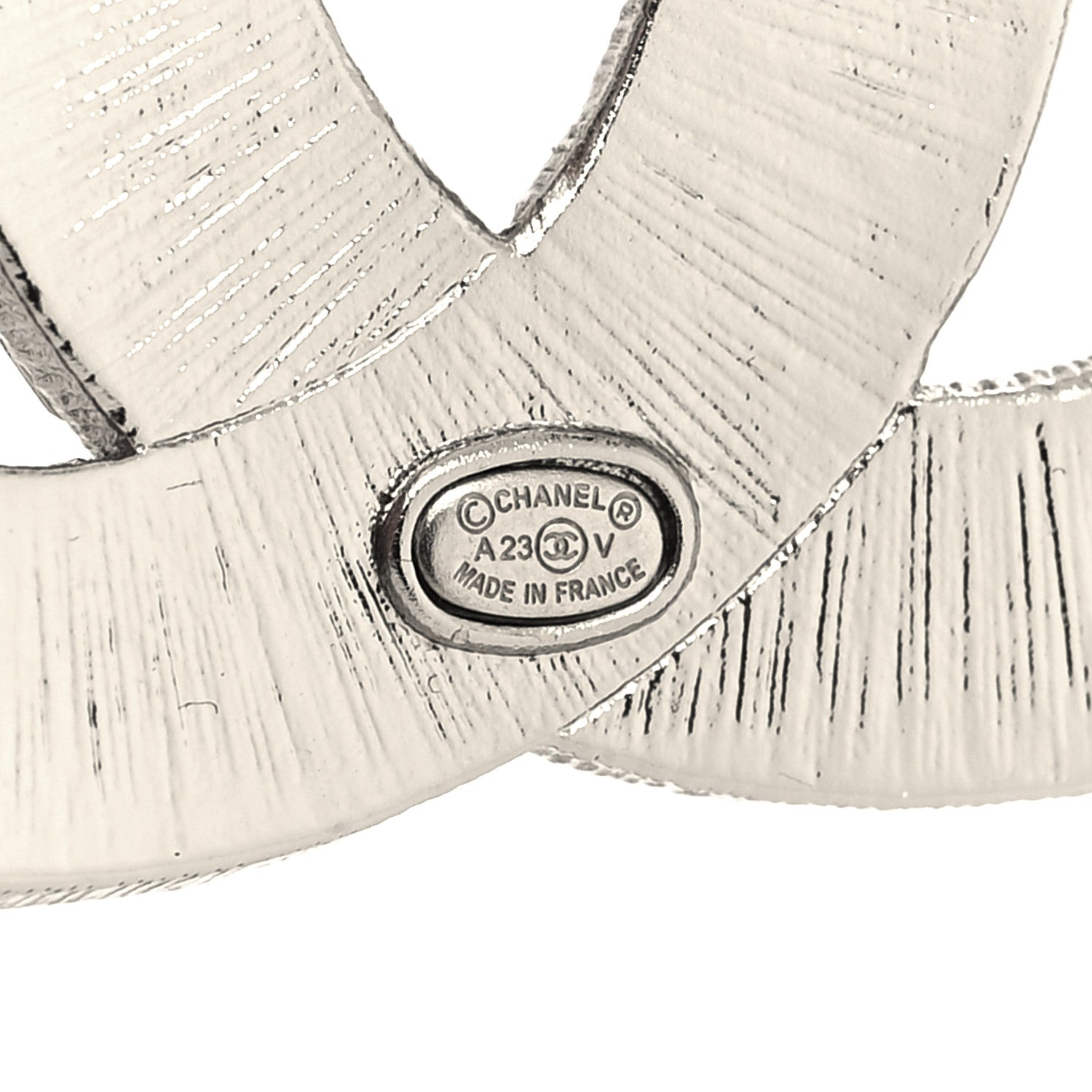 Chanel Baguette Crystal CC Brooch Silver 3 of 3