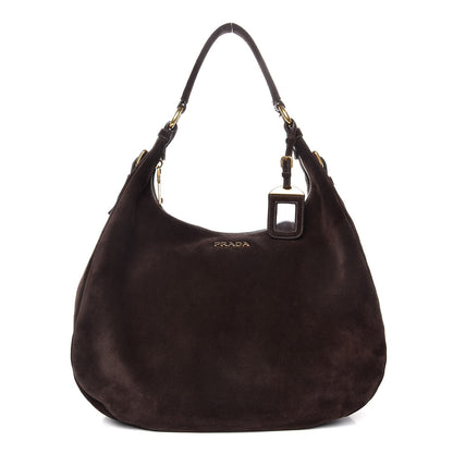 Prada Scamosciato Suede Hobo Moro 1 of 9