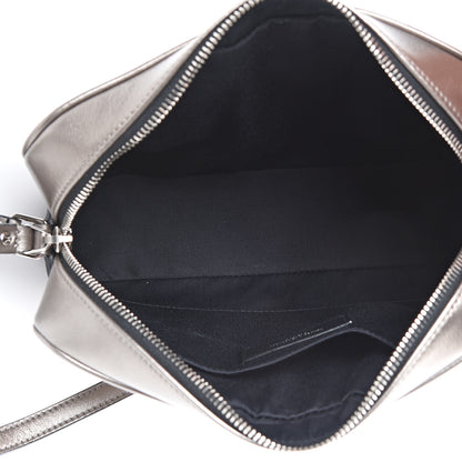 Saint Laurent Metallic Calfskin Matelasse Monogram Lou Camera Bag Silver 4 of 10