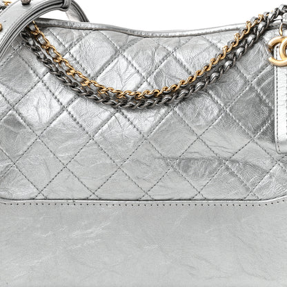 Chanel Metallic Aged Calfskin Quilted Medium Gabrielle Silver 8 of 12