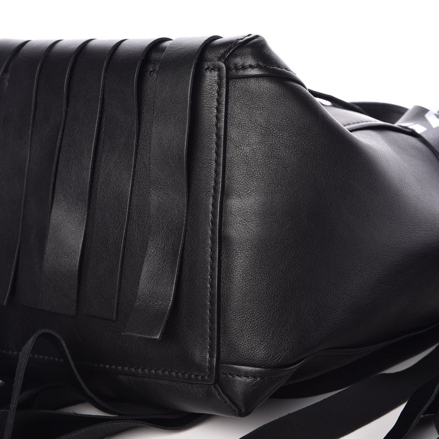 Calfskin XS Fringe Laundry Cabas Black