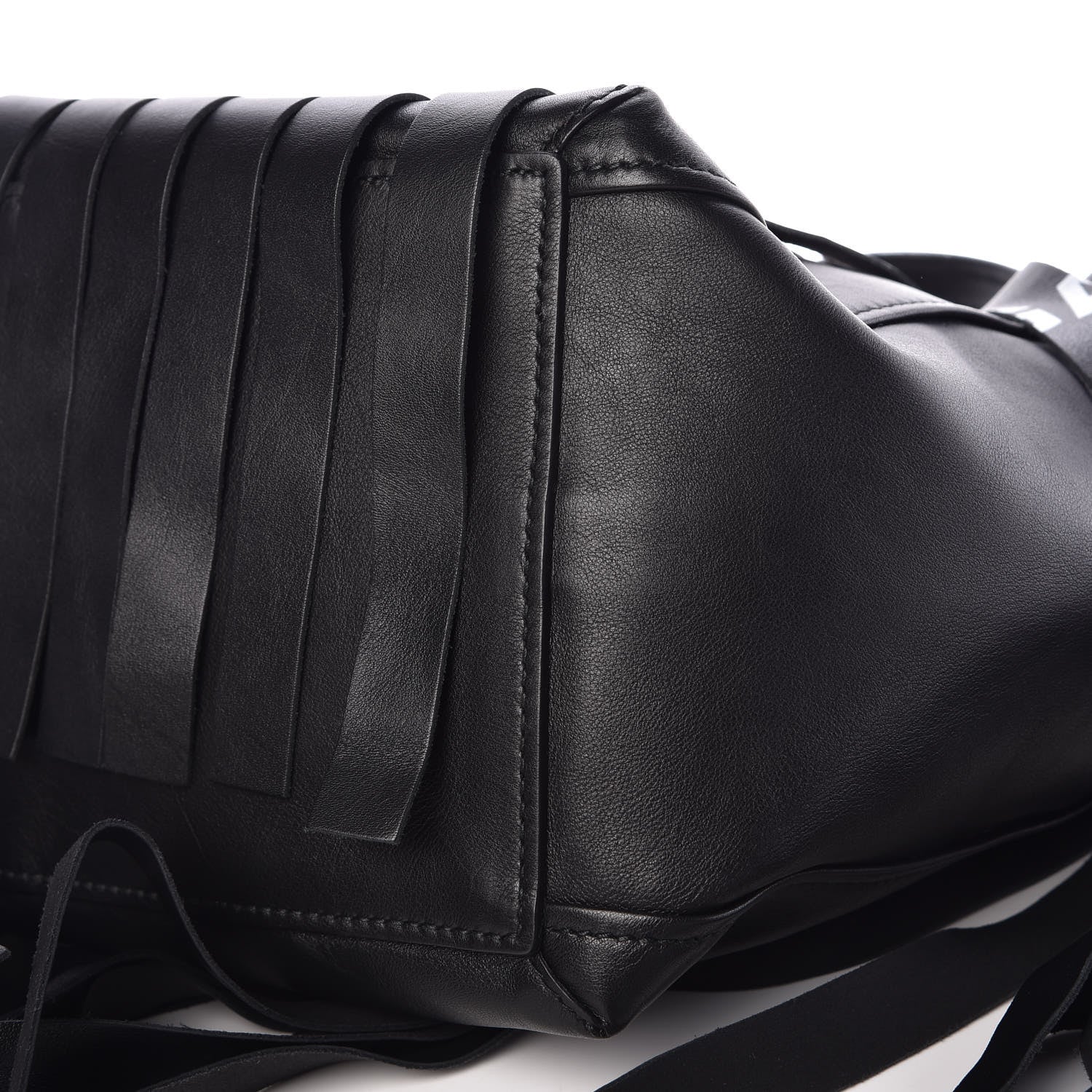 Balenciaga Calfskin XS Fringe Laundry Cabas Black 7 of 9