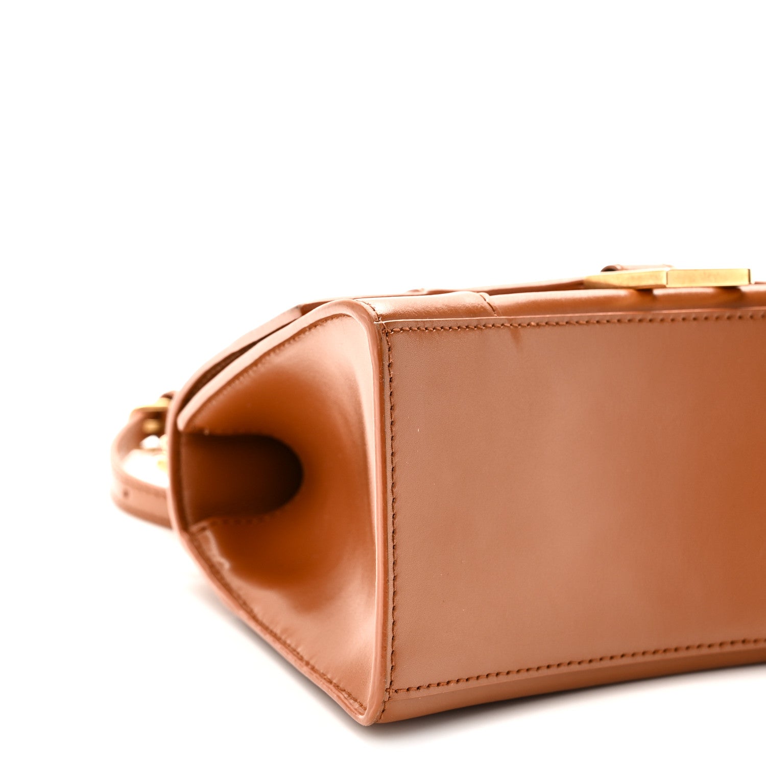 Balenciaga Shiny Box Calfskin Small Hourglass Top Handle Bag Camel 8 of 9