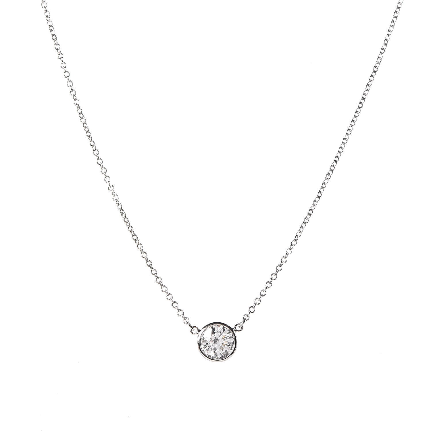 Tiffany Platinum Diamond .60ct Elsa Peretti Diamonds by the Yard Pendant Necklace 3 of 8