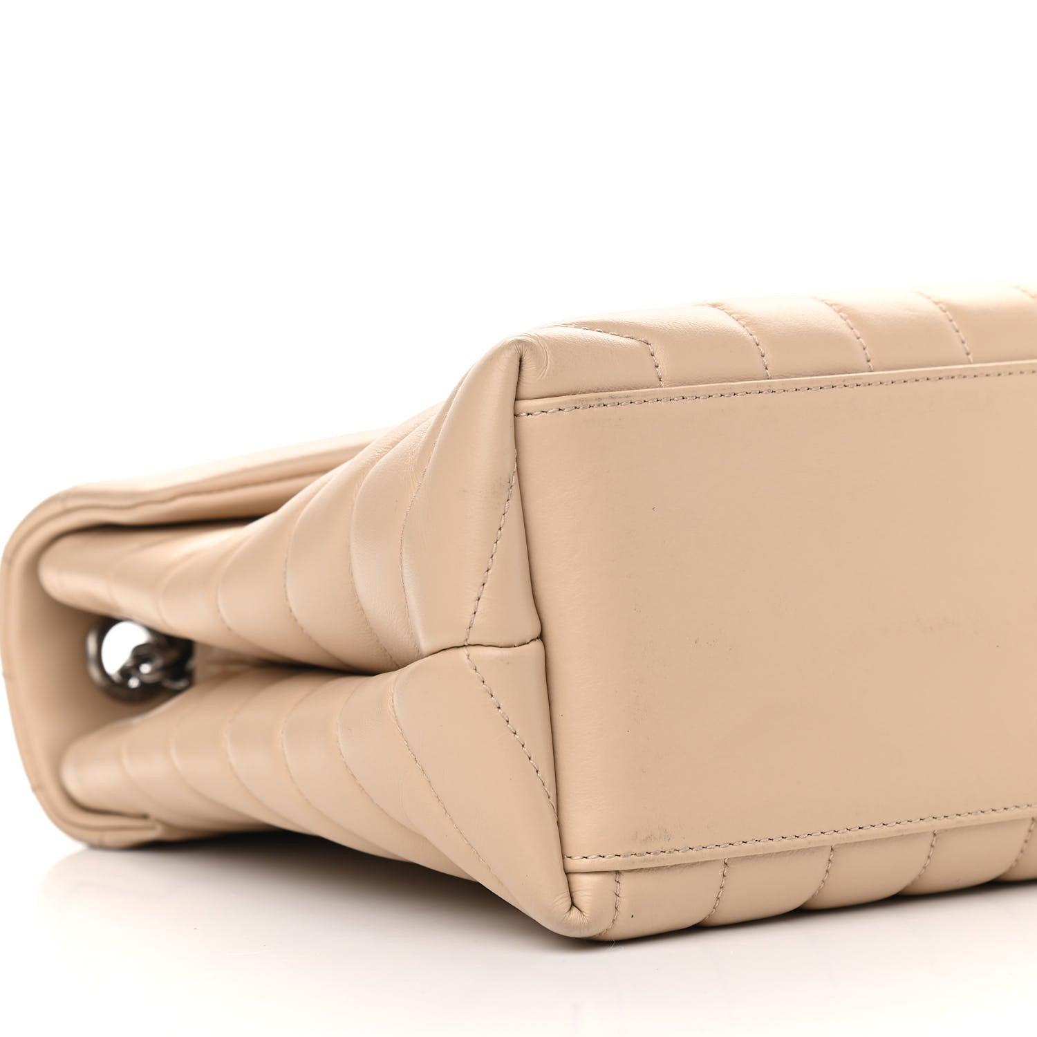 Saint Laurent Calfskin Y Quilted Monogram Medium Loulou Chain Satchel Nude Powder 9 of 11
