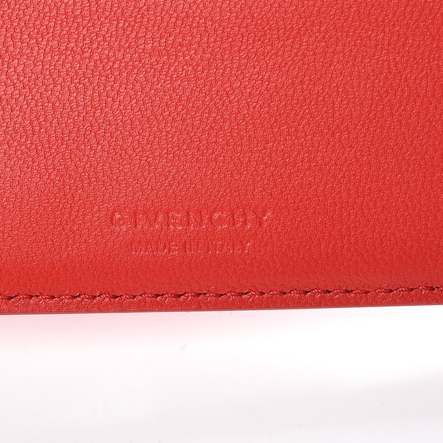 Lambskin Logo Emblem Bi-Fold Wallet Red