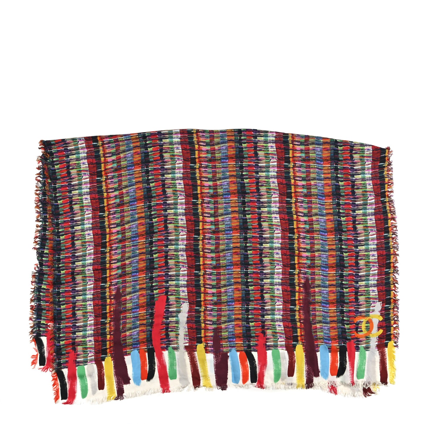 Silk Paint Print Scarf Multicolor