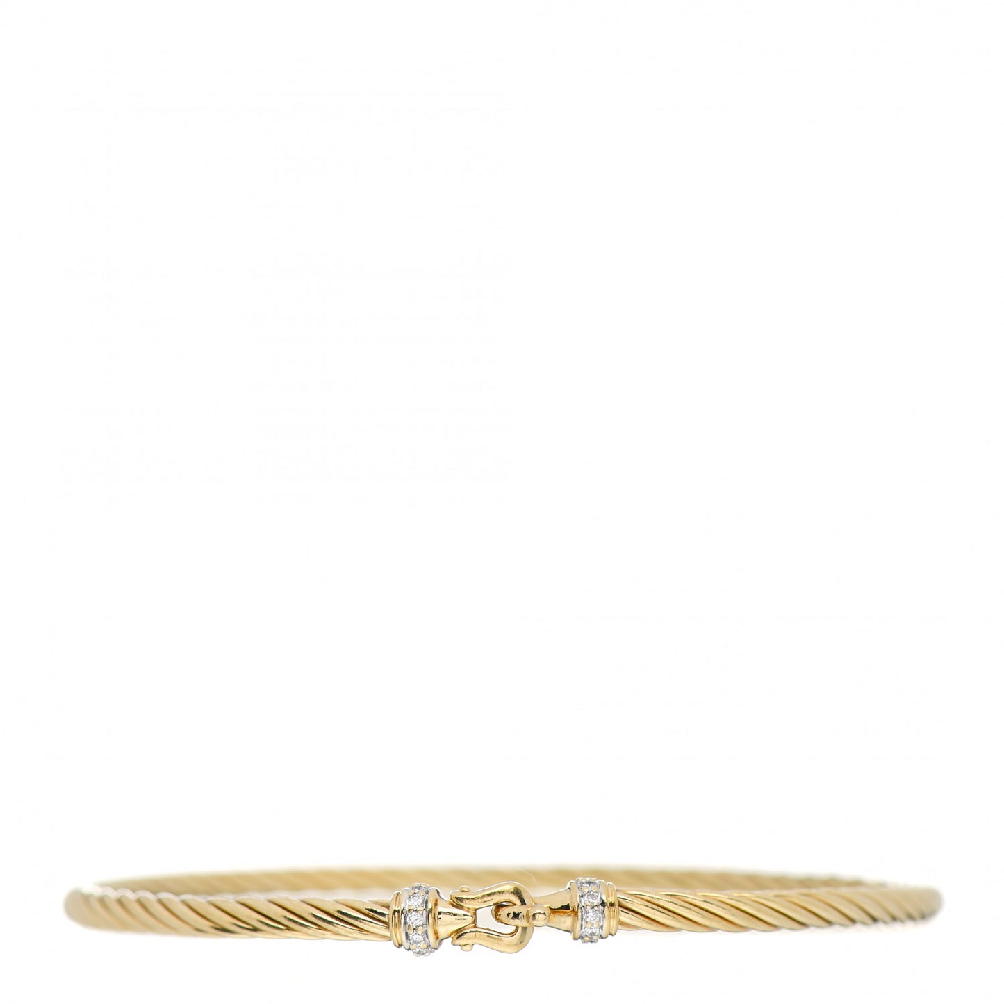 18K Yellow Gold Diamond 2.6mm Cable Collectibles Buckle Bracelet