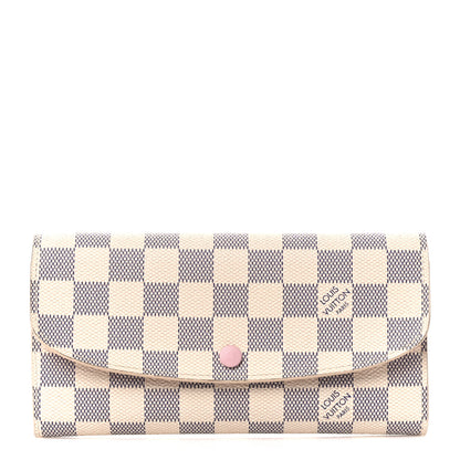 Louis Vuitton Damier Azur Emilie Wallet Rose Ballerine 1 of 11