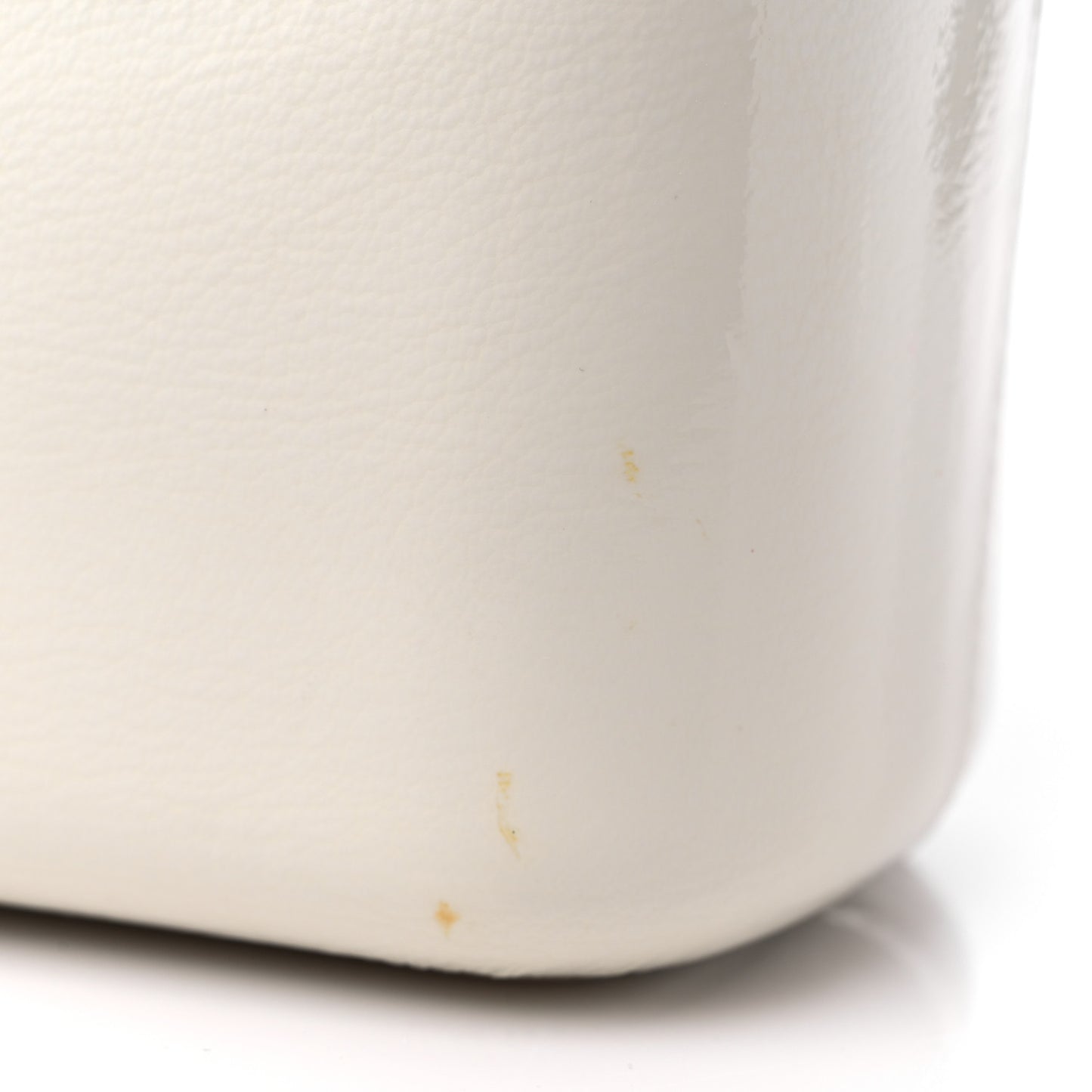 Patent Goatskin Quilted Medium Gabrielle Hobo White