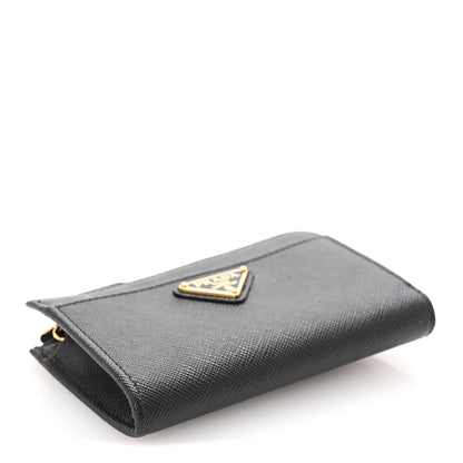 Prada Saffiano Triangle Zip Around Keychain Black 4 of 7