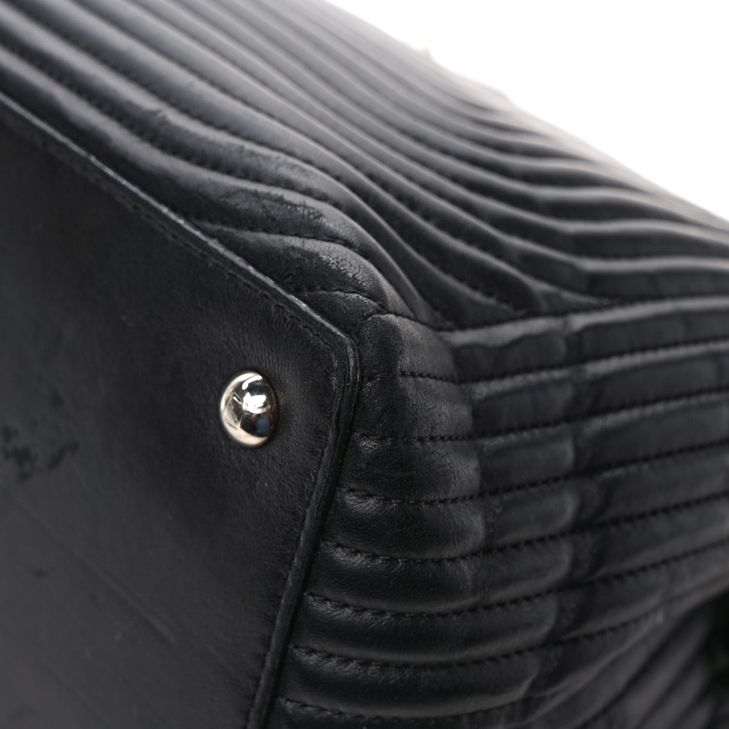 Shiny Nappa Trapuntata DotCom Chain Satchel Black