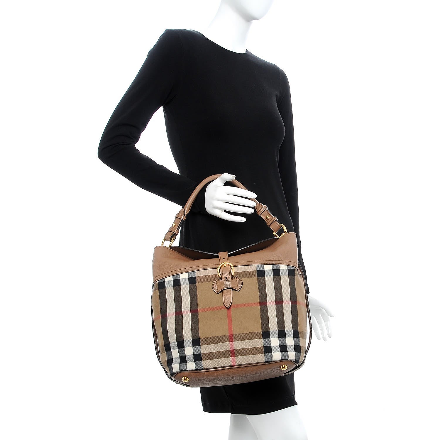 Burberry Grainy Calfskin House Check Medium Sycamore Dark Sand 2 of 10