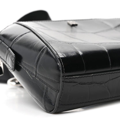 Givenchy Calfskin Crocodile Embossed Antigona U Crossbody Bag Black 8 of 9