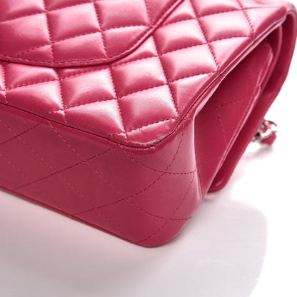 Chanel Lambskin Quilted Medium Double Flap Dark Pink 11 of 12