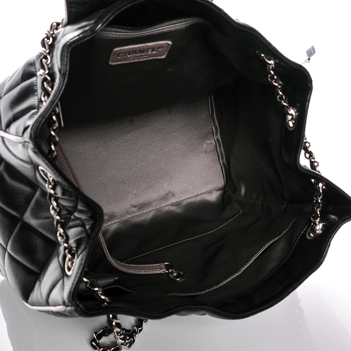 Lambskin Quilted CC Shopping Tote Black