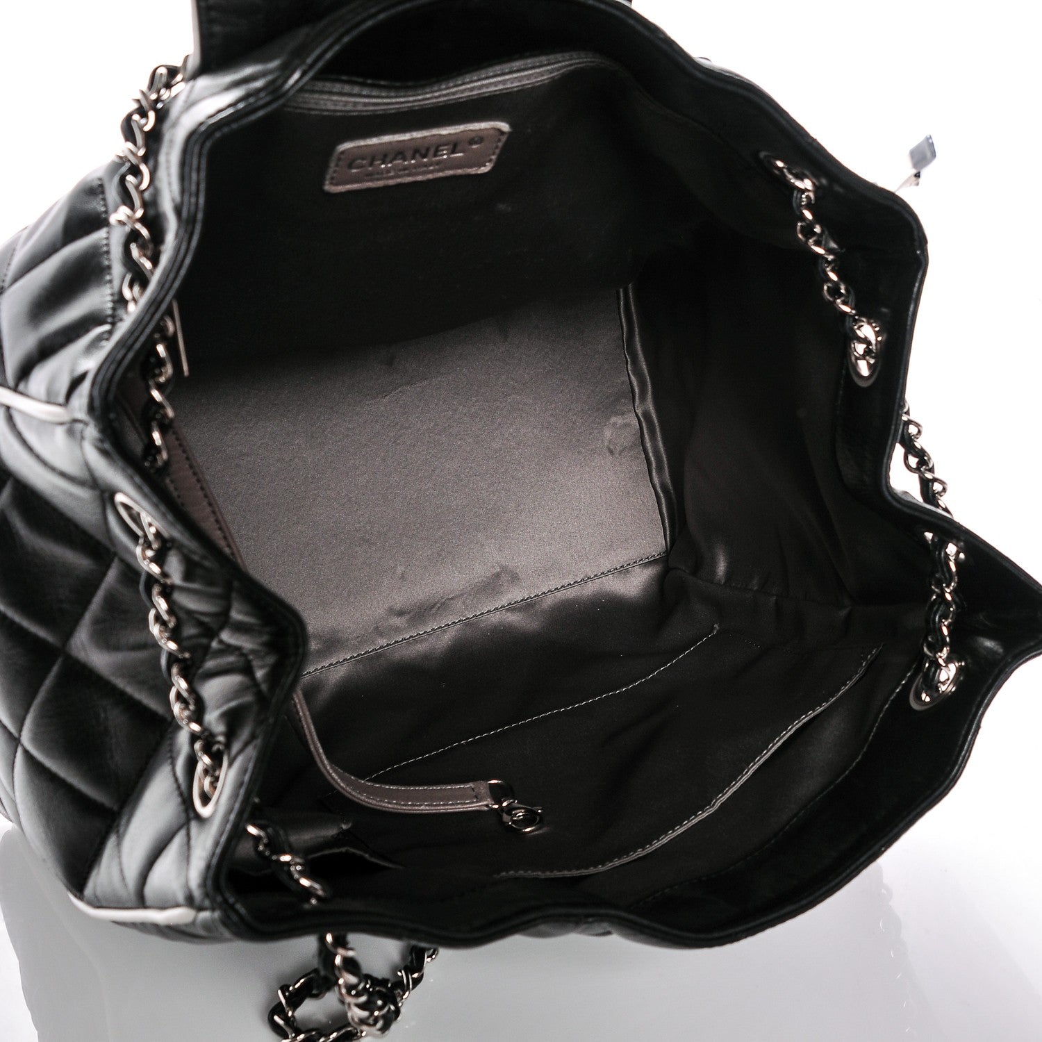 Chanel Lambskin Quilted CC Shopping Tote Black 5 of 7