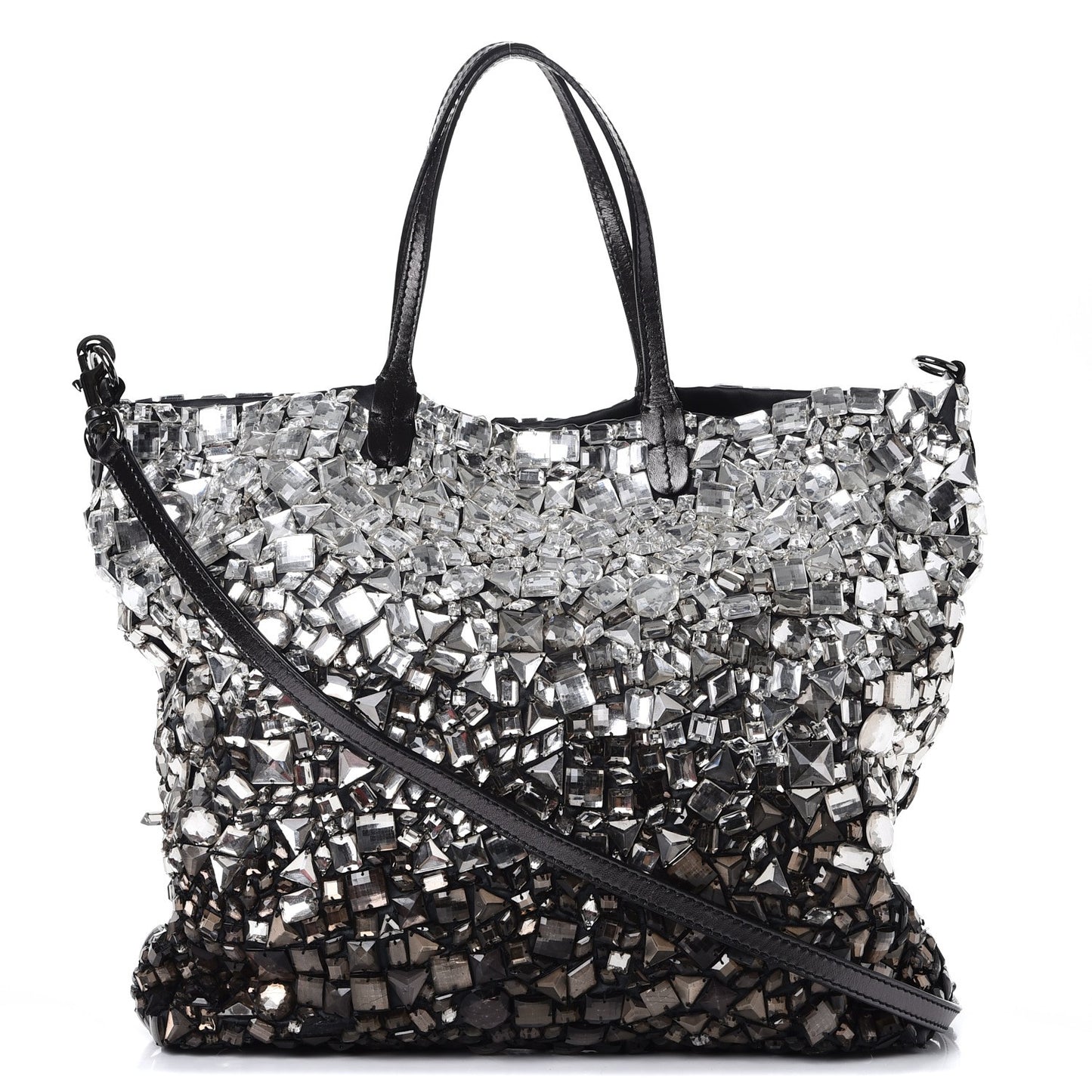 Vitello Crystal Ombre Tote Black