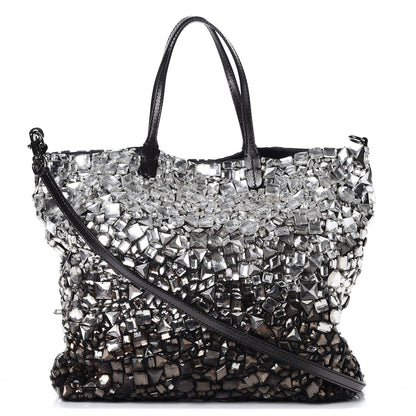 Valentino Garavani Vitello Crystal Ombre Tote Black 1 of 11