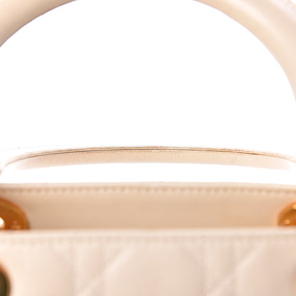Christian Dior Lambskin Cannage Medium Lady Dior Light Beige 15 of 24