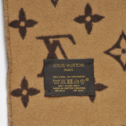 Louis Vuitton X SUPREME Wool Cashmere Monogram Scarf Brown 4 of 4