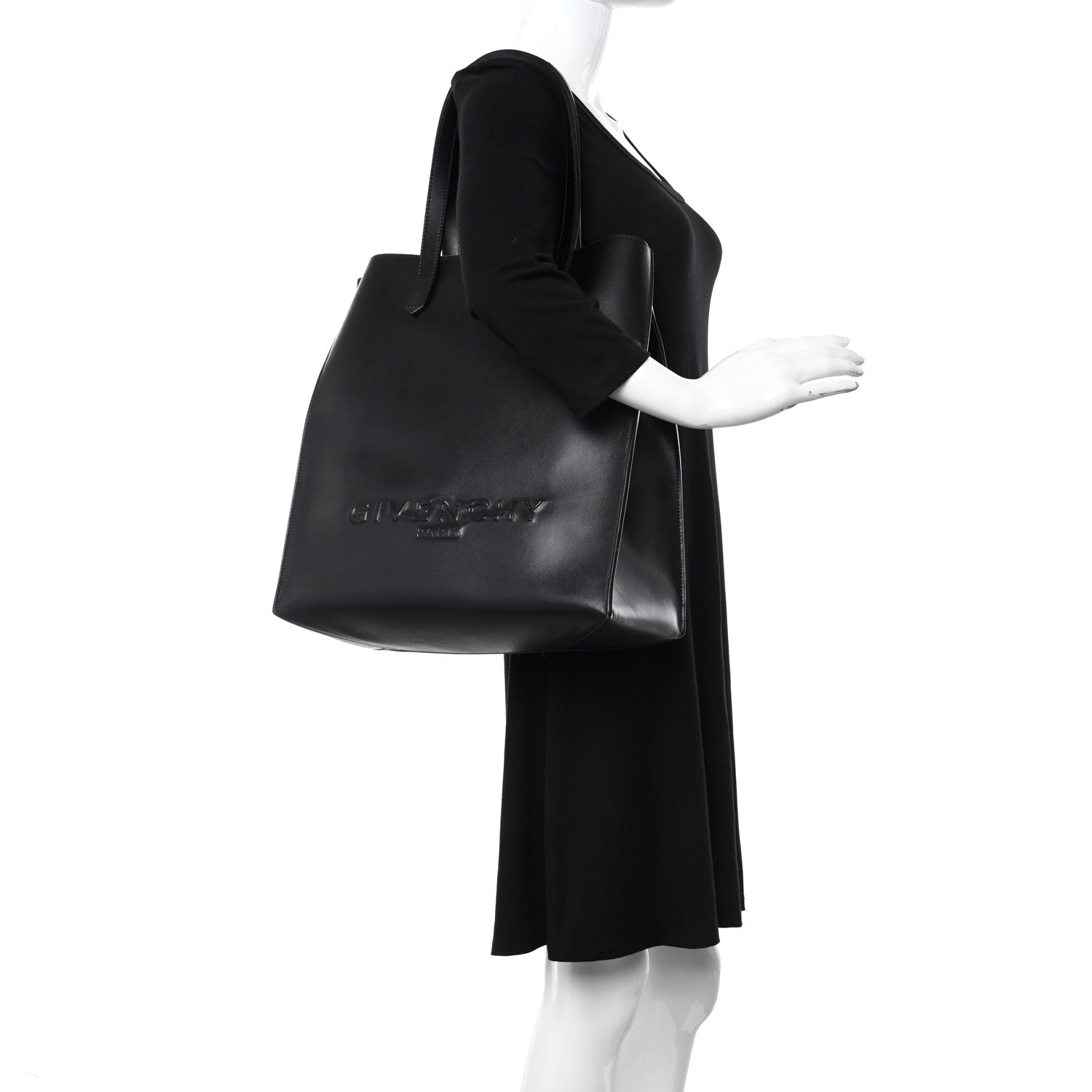 Givenchy Calfskin Logo Debossed Tote Black 2 of 11