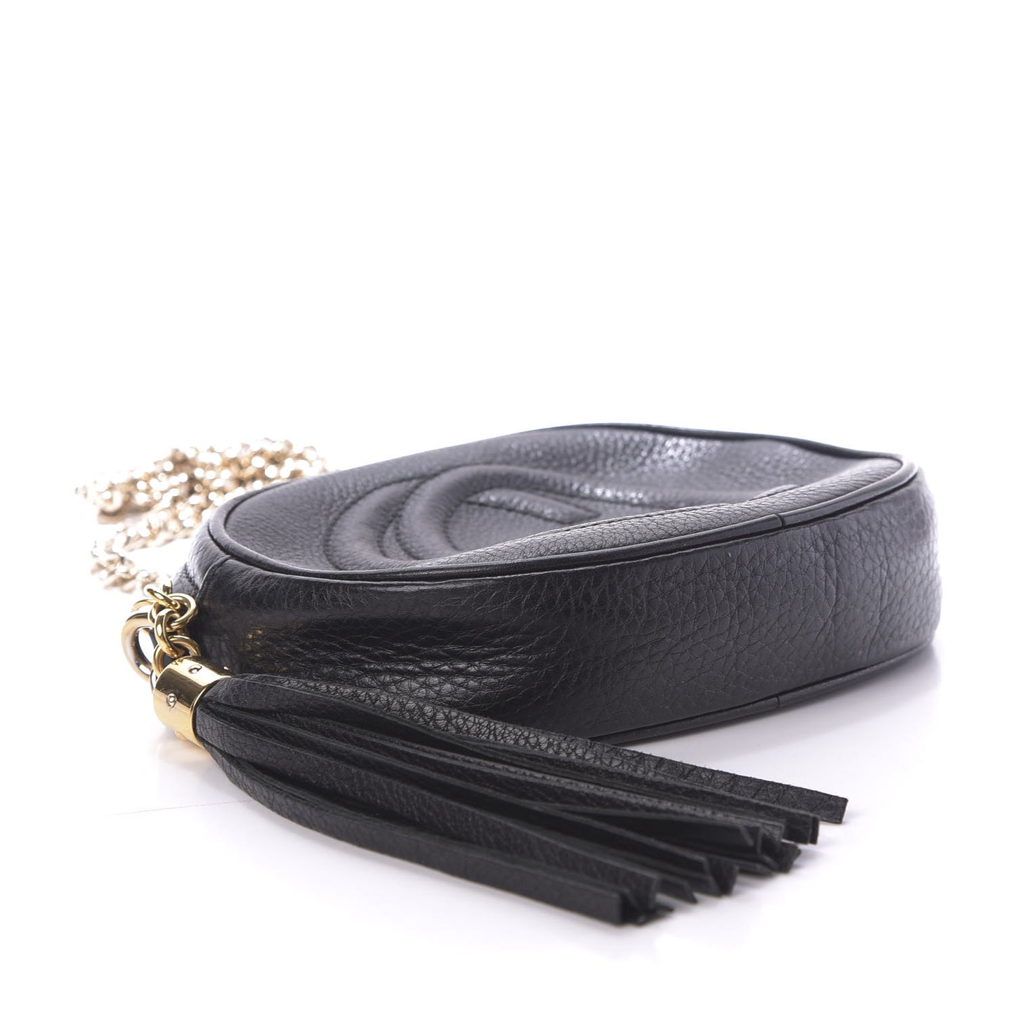 Pebbled Calfskin Mini Soho Chain Bag Black