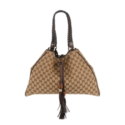 Gucci Monogram Peggy Braided Tote Dark Brown 1 of 8
