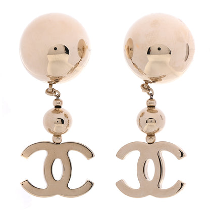 Chanel Metal CC Drop Earrings Gold 1 of 4
